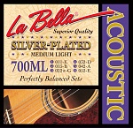 700ML Комплект посеребренных струн для акустической гитары 011-052 La Bella