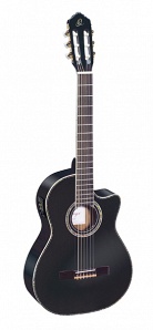 RCE141BK Family Series Pro Классическая гитара со звукоснимателем, размер 4/4, черная, Ortega