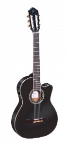 RCE145BK Family Series Pro Классическая гитара, размер 4/4, черная, Ortega