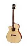 GA-FF-LH-NAT Grand Regal Series Электро-акустическая гитара, с вырезом, леворукая, натуральный, Cort