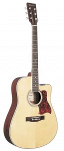 F650C-N Акустическая гитара, с вырезом, цвет натуральный, Caraya