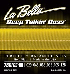760FGS-CB Gold Flats Комплект струн для 6-струнной бас-гитары, 29-128, сплав бронзы, La Bella