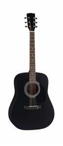 LD001-BKS Акустическая гитара, дредноут, цвет черный матовый, Lutner