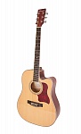 F641-N Акустическая гитара, с вырезом, цвет натуральный, Caraya