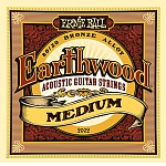 P02002 Earthwood Medium Комплект струн для акустической гитары, бронза, 13-56, Ernie Ball