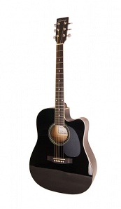 F601-BK Акустическая гитара, с вырезом, черная, Caraya