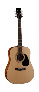 LD001-NS Акустическая гитара, дредноут, цвет натуральный матовый, Lutner