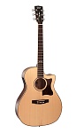 GA10F-NS Grand Regal Series Электро-акустическая гитара, с вырезом, цвет натуральный, Cort
