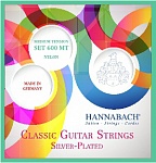 600MT Silver-Plated Green Комплект струн для классической гитары, среднее натяжение, Hannabach