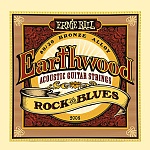P02008 Earthwood Rock & Blues Комплект струн для акустической гитары, бронза, 10-52, Ernie Ball