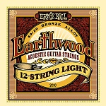 P02010 Earthwood Light Комплект струн для 12-струнной акустической гитары, бронза, 9-46, Ernie Ball