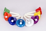 HB8 Цветные колокольчики с язычками, на ручках, 8шт по нотам  в упаковке. Fleet