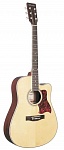 F660C-N Акустическая гитара, с вырезом, цвет натуральный, Caraya